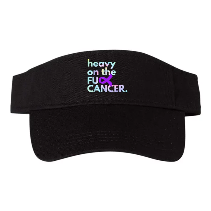 Heavy On The Fuck Cancer Tie Dye Pancreatic Cancer Awareness Valucap Bio-Washed Visor