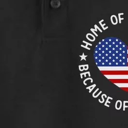 Home Of The Free Because Of The Brave Fourth Of July Dry Zone Grid Performance Polo