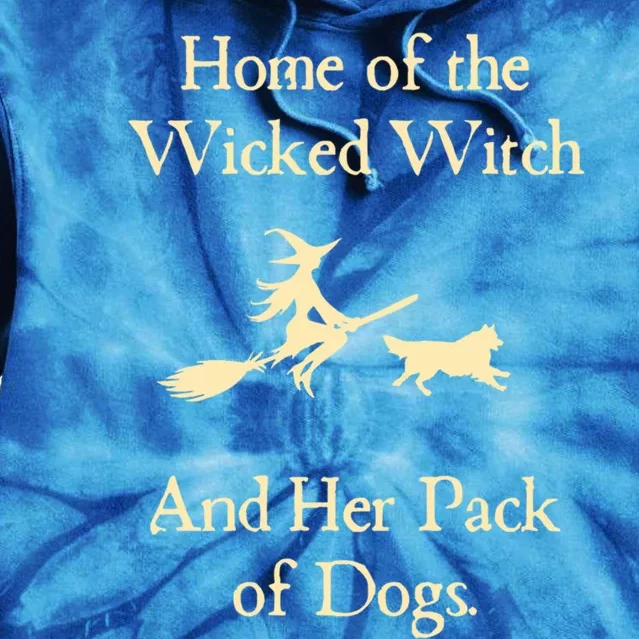 Home Of The Wicked Witch And Her Pack Of Dog Funny Halloween Gift Tie Dye Hoodie