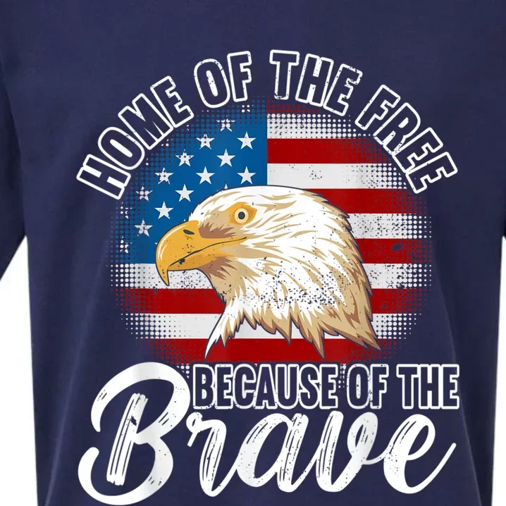 Home Of The Free Because Of The Brave 4th Of July Outfit Sueded Cloud Jersey T-Shirt