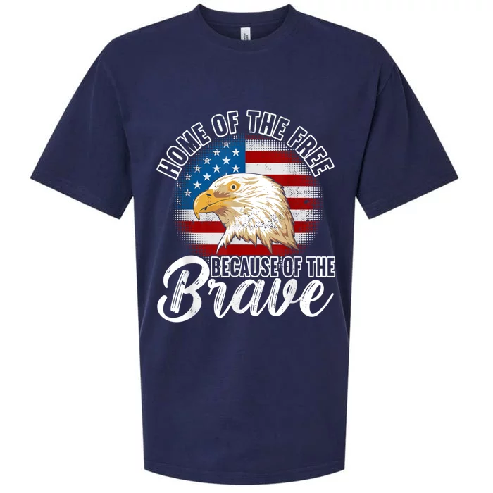 Home Of The Free Because Of The Brave 4th Of July Outfit Sueded Cloud Jersey T-Shirt