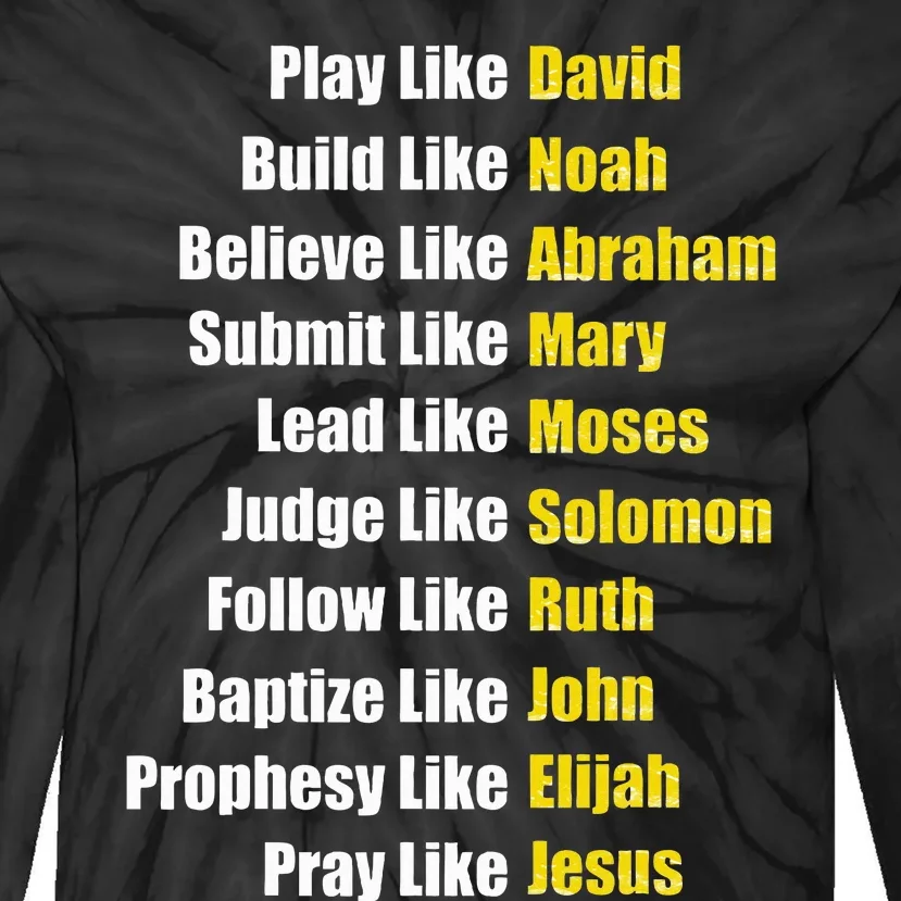 Heroes Of The Bible Faith Popular Biblical Characters Tie-Dye Long Sleeve Shirt