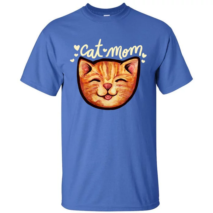 Happy Orange Tabby Cat Mom Gift Tall T-Shirt