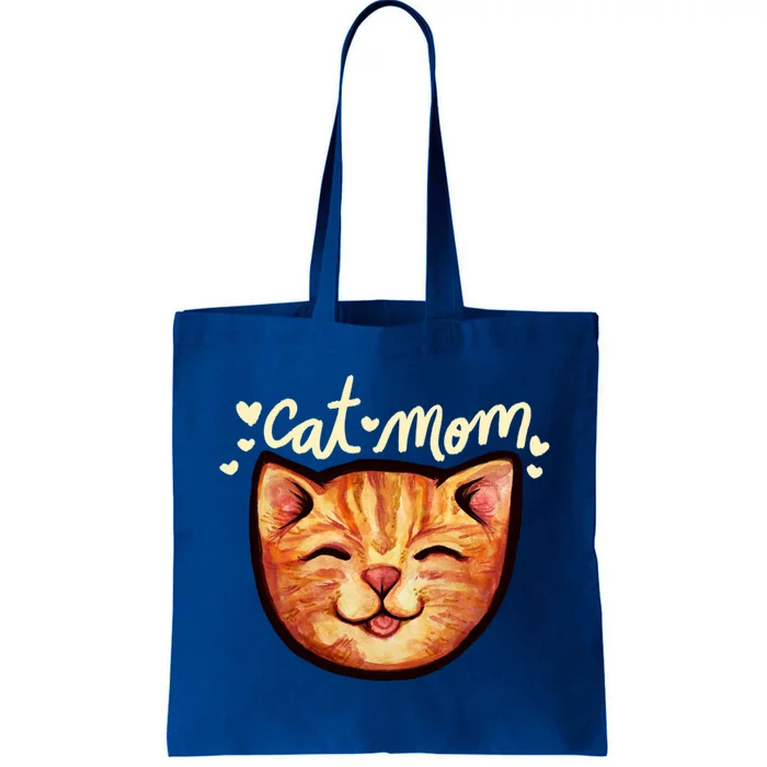 Happy Orange Tabby Cat Mom Gift Tote Bag