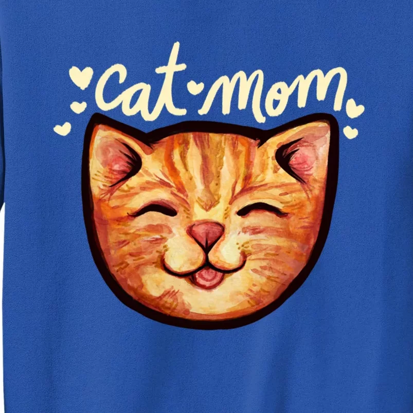 Happy Orange Tabby Cat Mom Gift Tall Sweatshirt