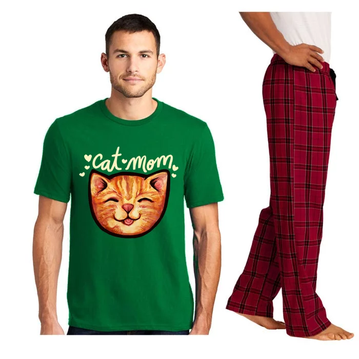 Happy Orange Tabby Cat Mom Gift Pajama Set