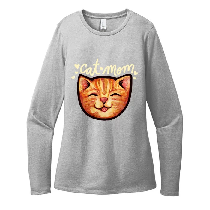 Happy Orange Tabby Cat Mom Gift Womens CVC Long Sleeve Shirt