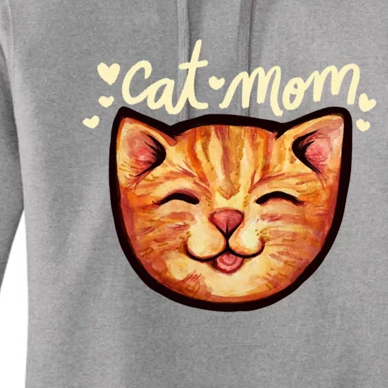 Happy Orange Tabby Cat Mom Gift Women's Pullover Hoodie