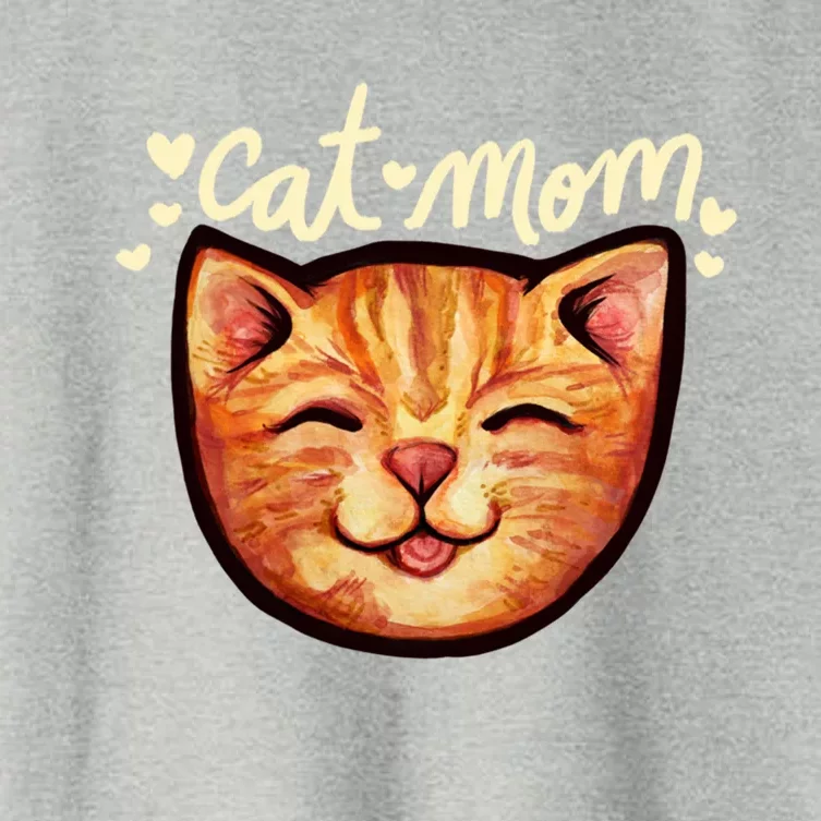 Happy Orange Tabby Cat Mom Gift Women's Crop Top Tee