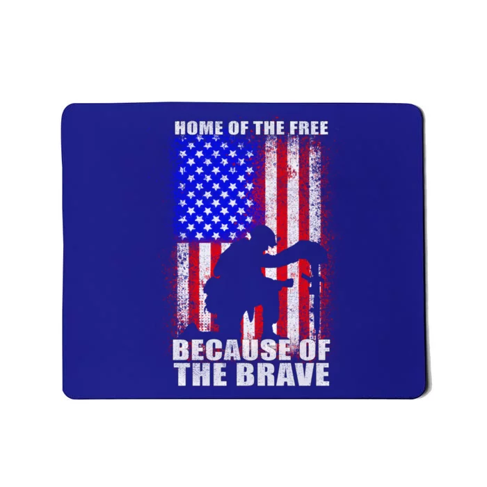 Home Of The Free Because Of The Brave Distress American Flag Cute Gift Mousepad