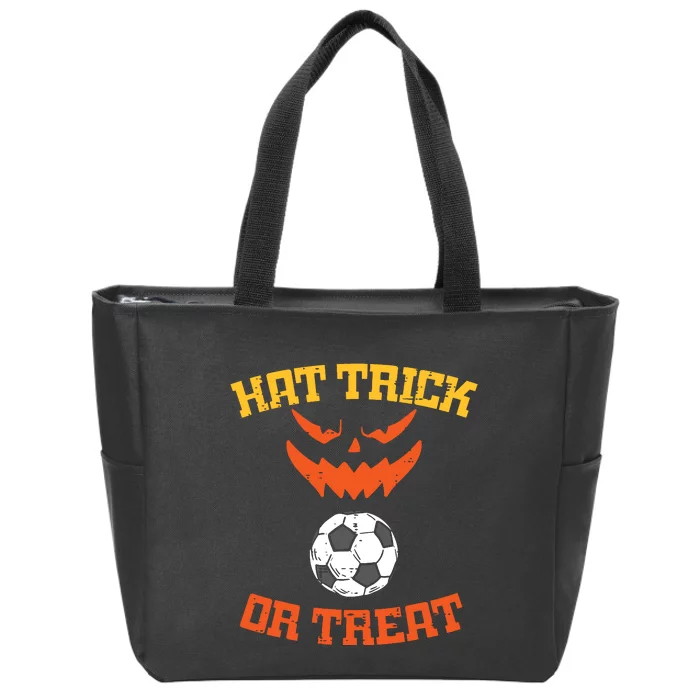 Hattrick Or Treat Soccer Sports Halloween Zip Tote Bag