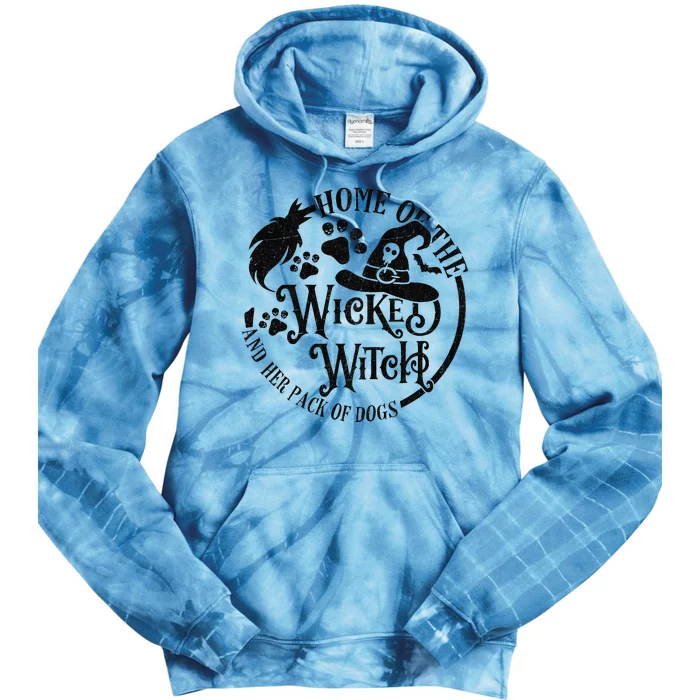 Home Of The Wicked Witch And Her Pack Of Dogs Halloween Tie Dye Hoodie