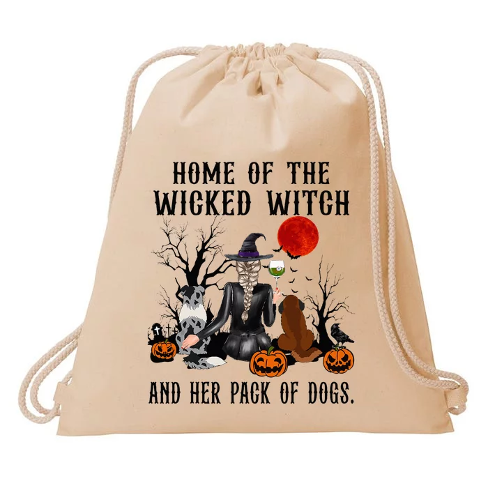 Home Of The Wicked Witch And Her Pack Of Dog Drawstring Bag