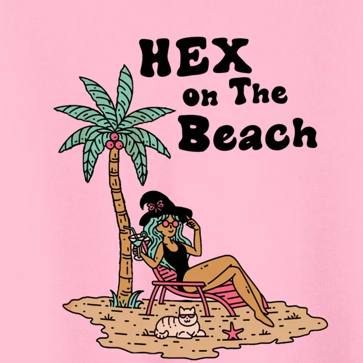 Hex On The Beach Hello Summer Vibes Beach Vacay Retro 70s Gift Toddler T-Shirt