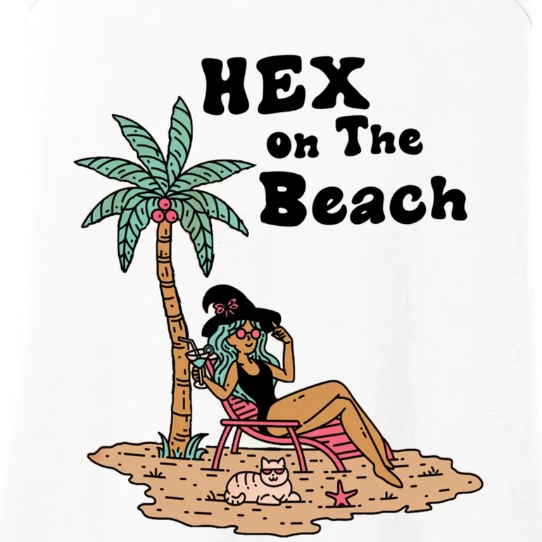 Hex On The Beach Hello Summer Vibes Beach Vacay Retro 70s Gift Ladies Essential Tank