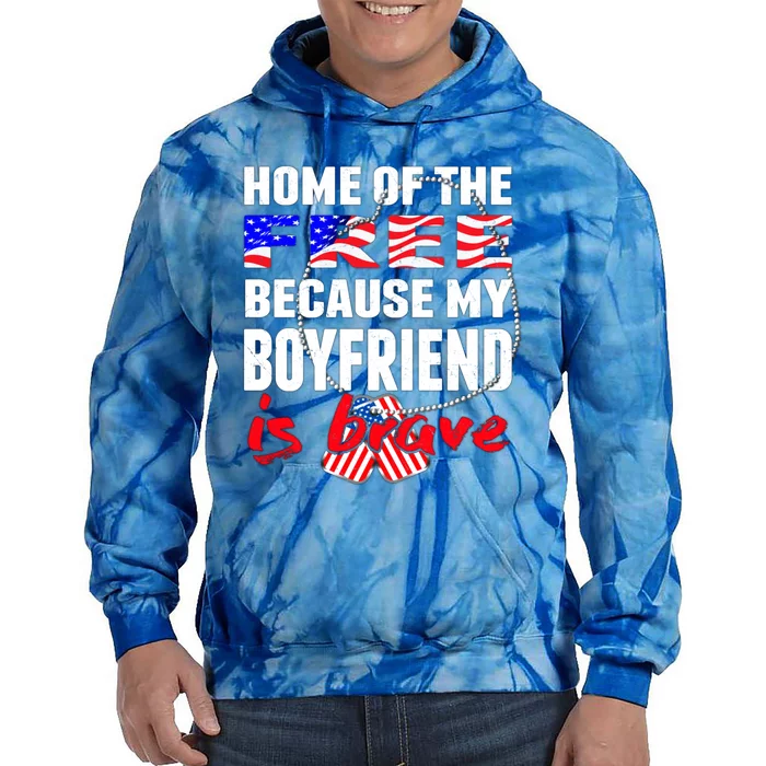 Home Of The Free My Friend Is Brave Proud Army Friend Cool Gift Tie Dye Hoodie