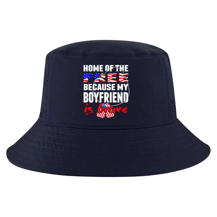 Home Of The Free My Friend Is Brave Proud Army Friend Cool Gift Cool Comfort Performance Bucket Hat