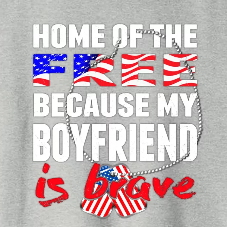 Home Of The Free My Friend Is Brave Proud Army Friend Cool Gift Women's Crop Top Tee