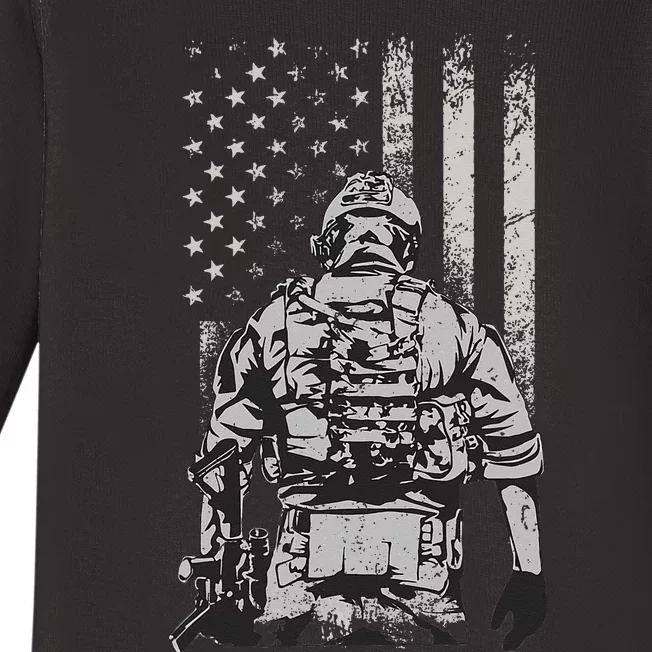 Home Of The Free Because Of The Brave Baby Long Sleeve Bodysuit