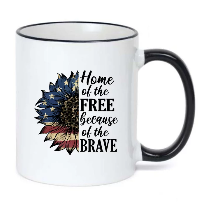 Home Of The Free Because Of The Brave Black Color Changing Mug