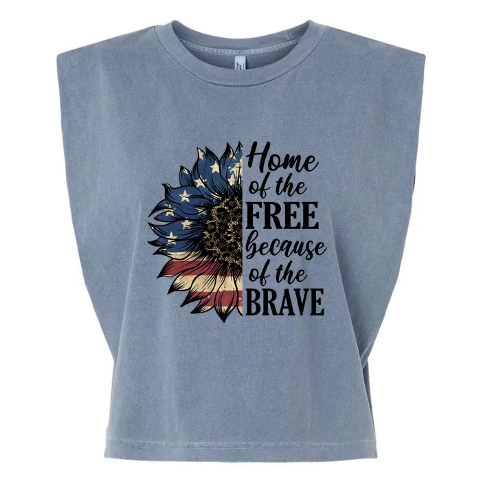 Home Of The Free Because Of The Brave Garment-Dyed Women's Muscle Tee