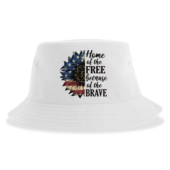 Home Of The Free Because Of The Brave Sustainable Bucket Hat