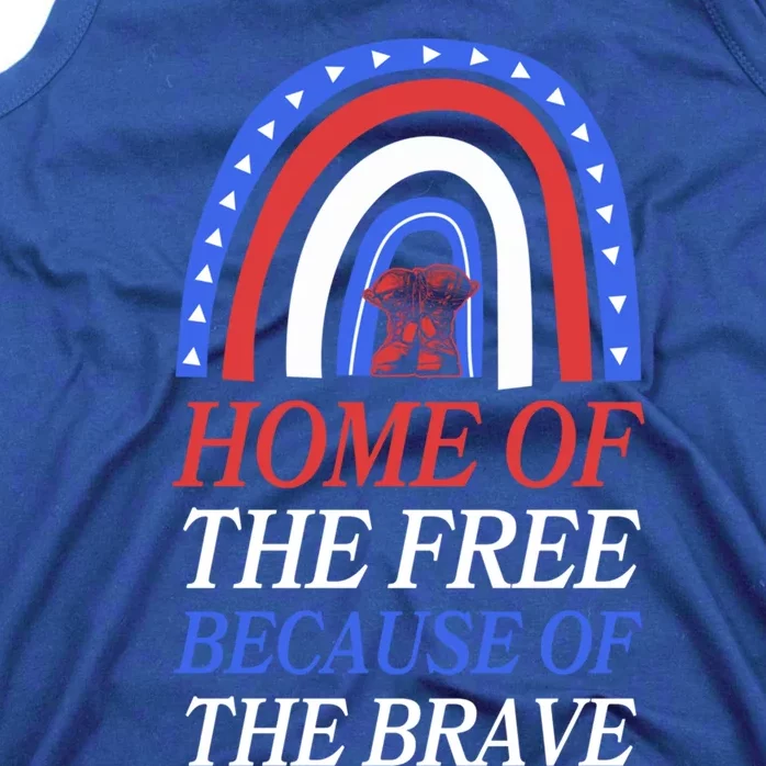 Home Of The Free Because Of The Brave 4th Of July Rainbow Gift Tank Top