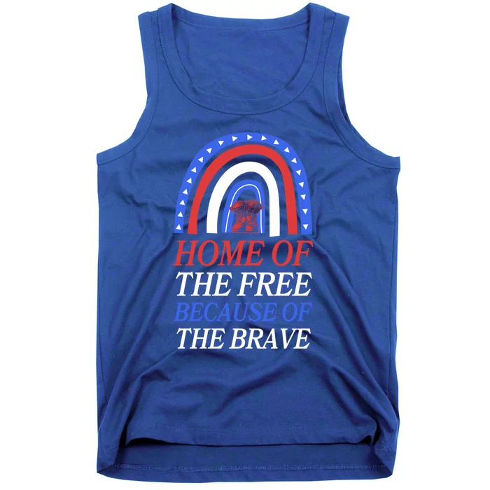 Home Of The Free Because Of The Brave 4th Of July Rainbow Gift Tank Top