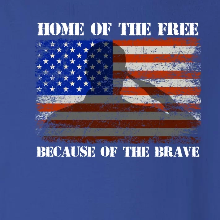 Home Of The Free Because Of The Brave America Flag Meaningful Gift Toddler Long Sleeve Shirt