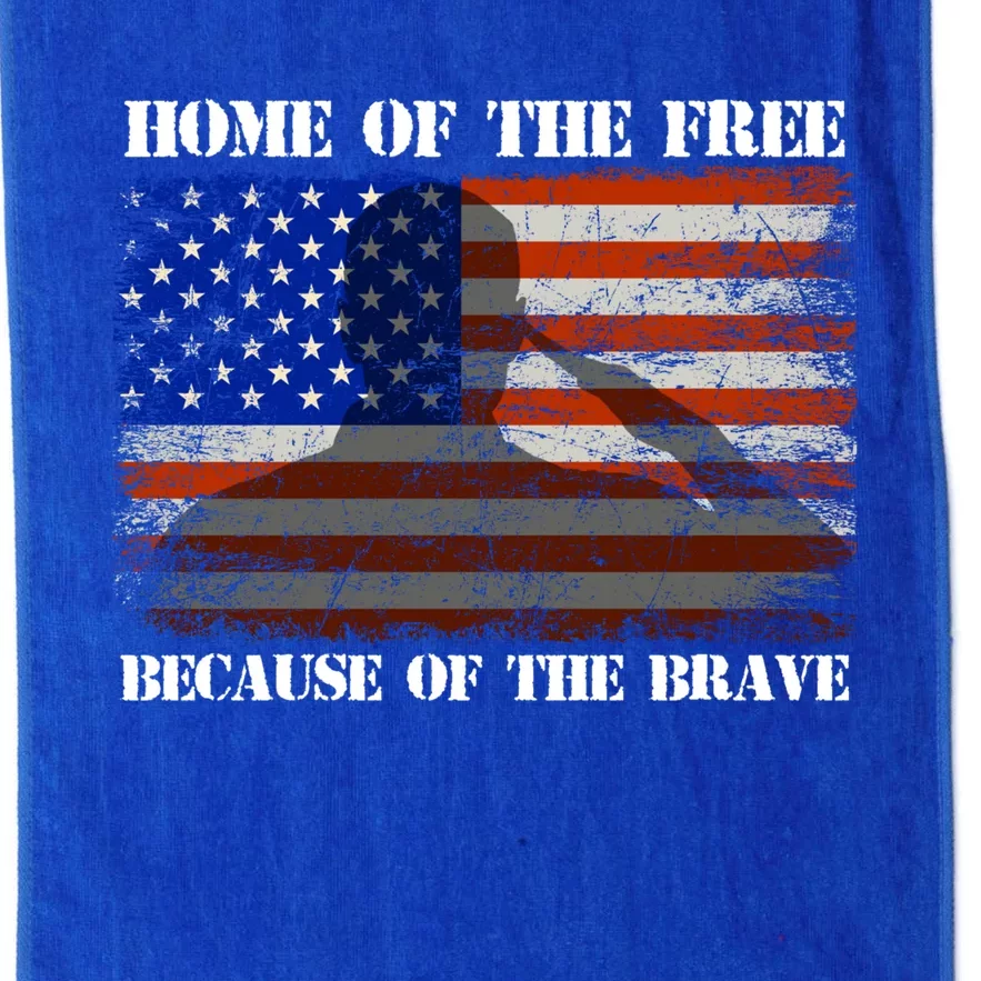 Home Of The Free Because Of The Brave America Flag Meaningful Gift Platinum Collection Golf Towel