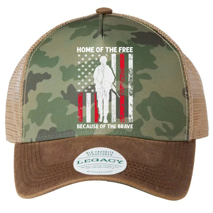 Home Of The Free Because Of The Brave American Veteran Gift Legacy Tie Dye Trucker Hat