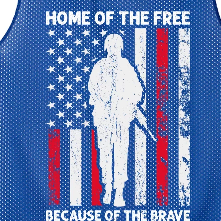 Home Of The Free Because Of The Brave American Veteran Gift Mesh Reversible Basketball Jersey Tank