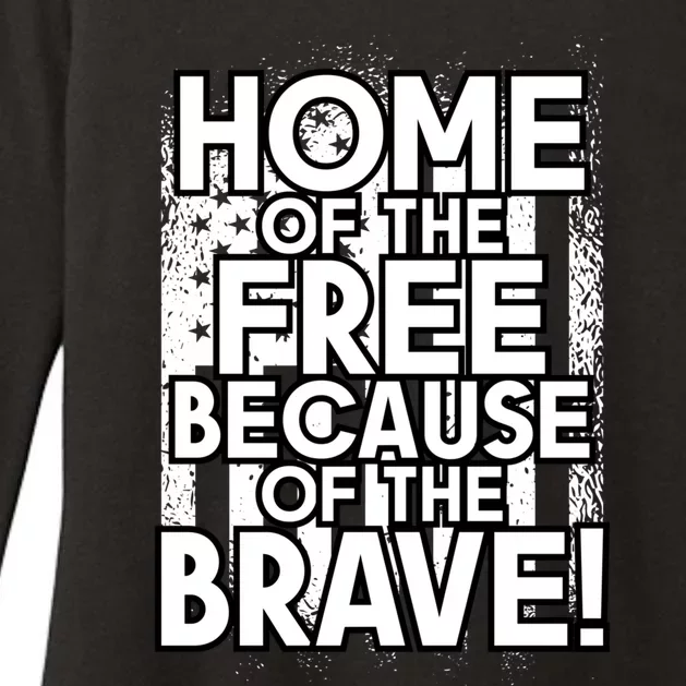 Home Of The Free Because Of The Brave Patrioticic Memorial D Gift Womens CVC Long Sleeve Shirt