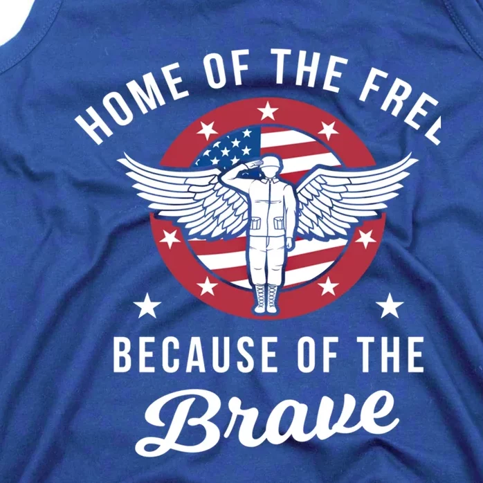 Home Of The Free Because Of The Brave Memorial Day Flag Cool Gift Tank Top