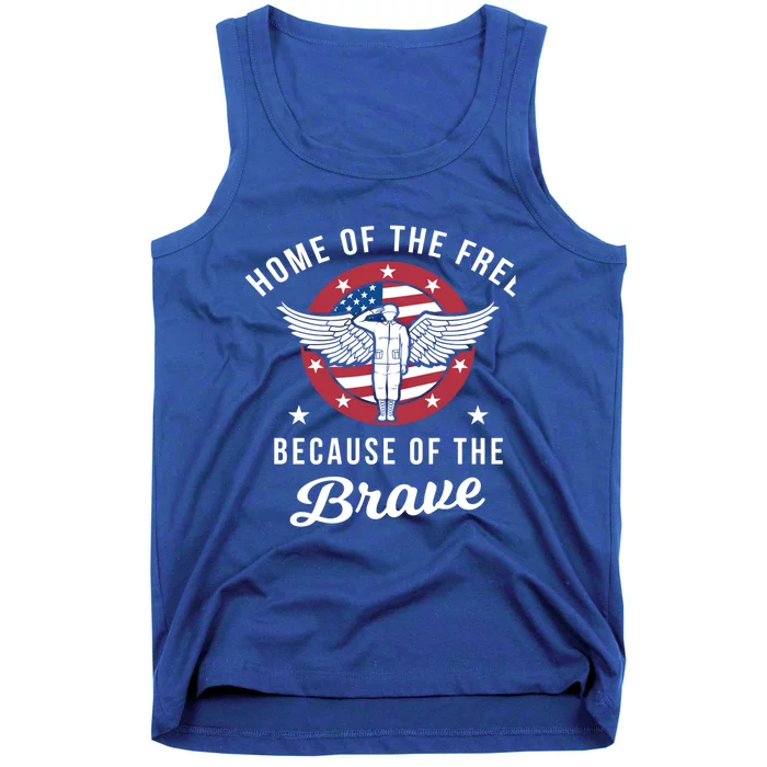 Home Of The Free Because Of The Brave Memorial Day Flag Cool Gift Tank Top