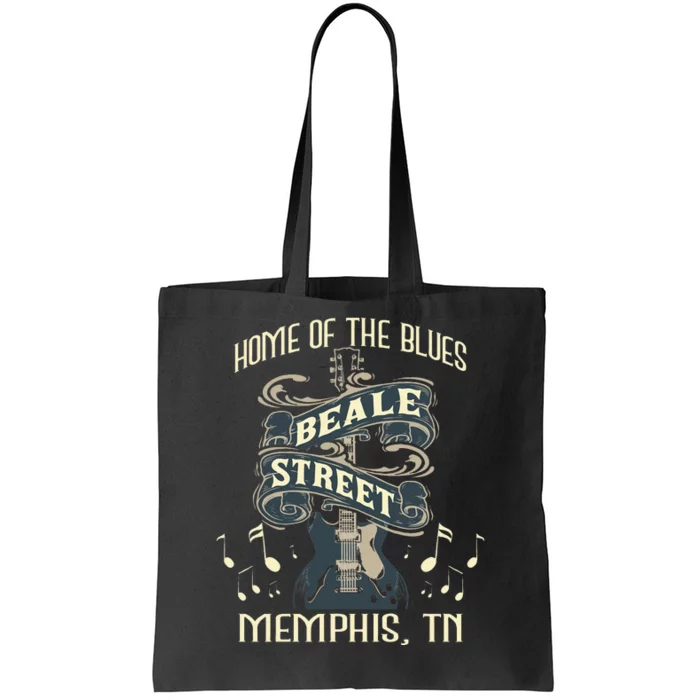 Home Of The Blues Beale Street Memphis Musician Guitarist Tote Bag