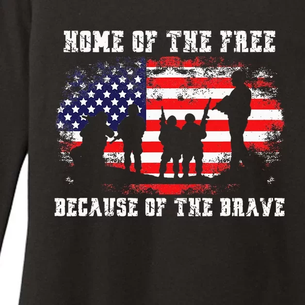 Home Of The Free Because Of The Brave Womens CVC Long Sleeve Shirt