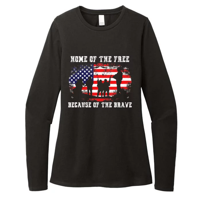 Home Of The Free Because Of The Brave Womens CVC Long Sleeve Shirt