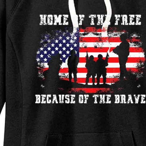 Home Of The Free Because Of The Brave Women's Fleece Hoodie