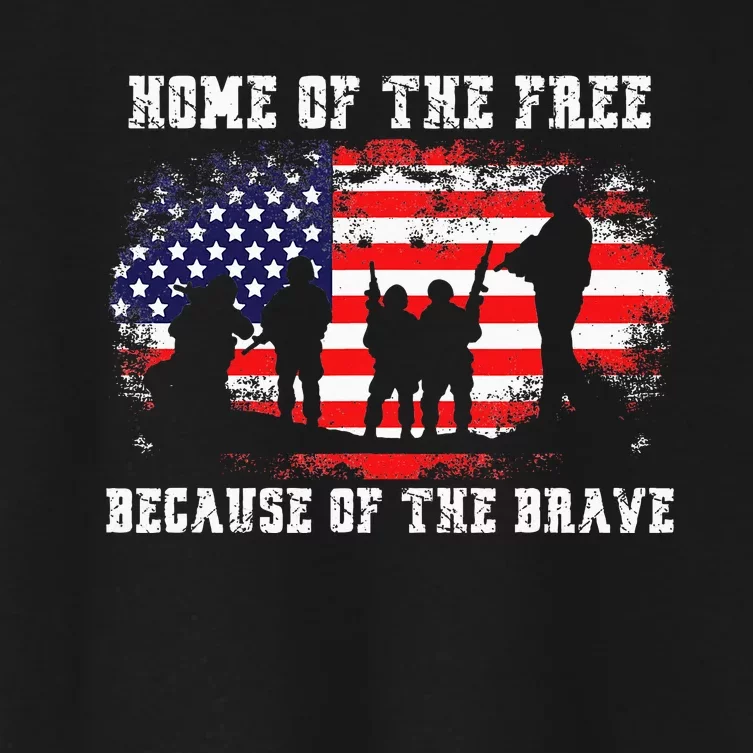 Home Of The Free Because Of The Brave Women's Crop Top Tee