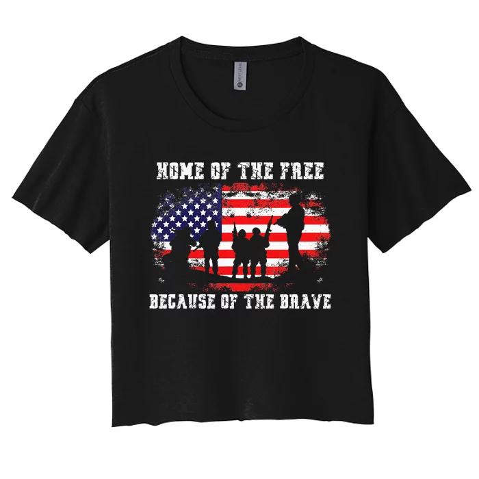 Home Of The Free Because Of The Brave Women's Crop Top Tee