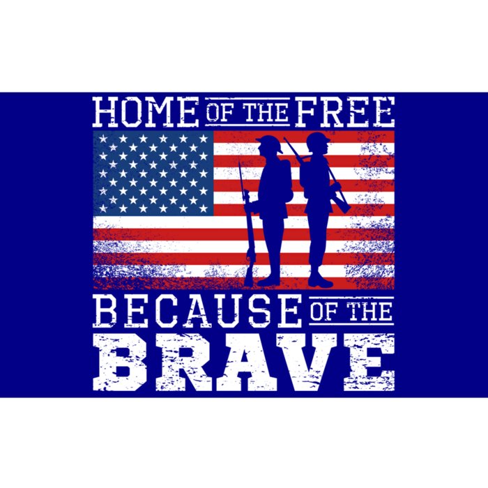 Home Of The Free Because Of The Brave Military American Flag Cute Gift Bumper Sticker