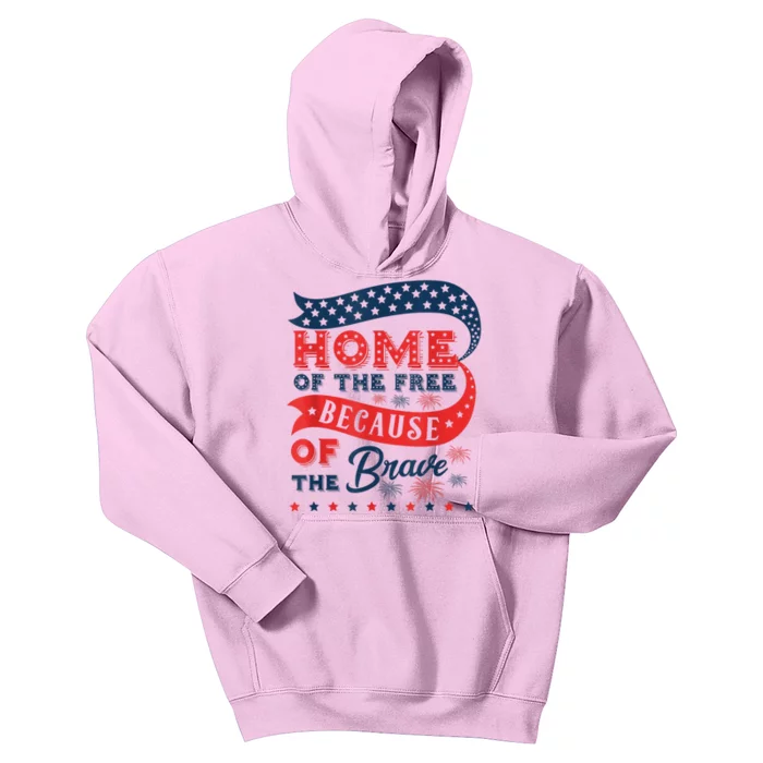 Home Of The Free Because Of The Brave Kids Hoodie