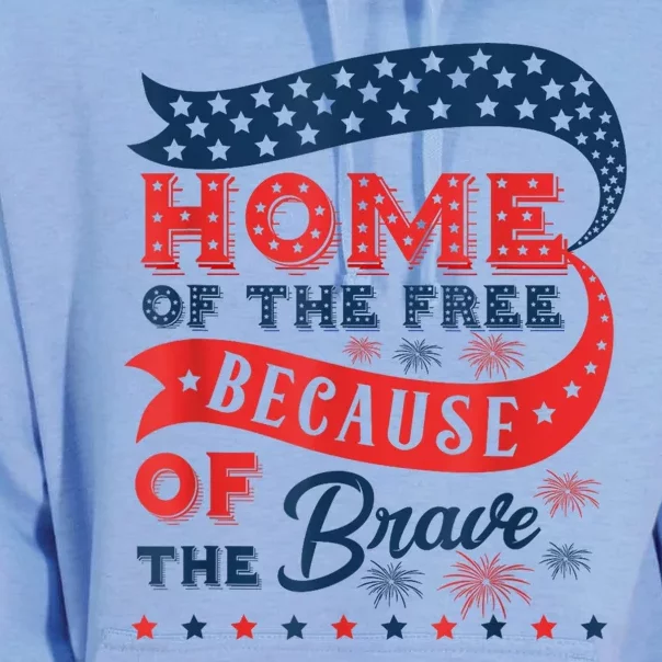 Home Of The Free Because Of The Brave Unisex Surf Hoodie