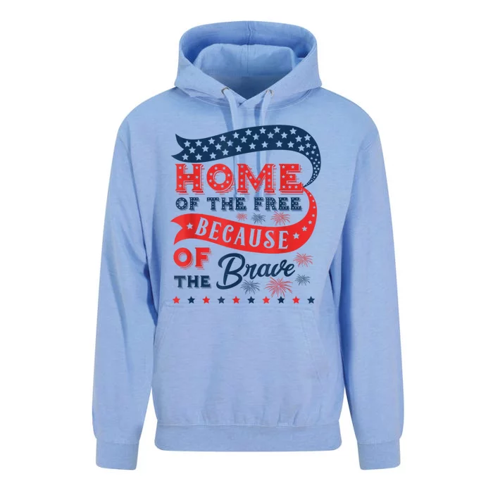 Home Of The Free Because Of The Brave Unisex Surf Hoodie