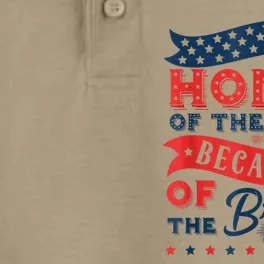 Home Of The Free Because Of The Brave Dry Zone Grid Performance Polo