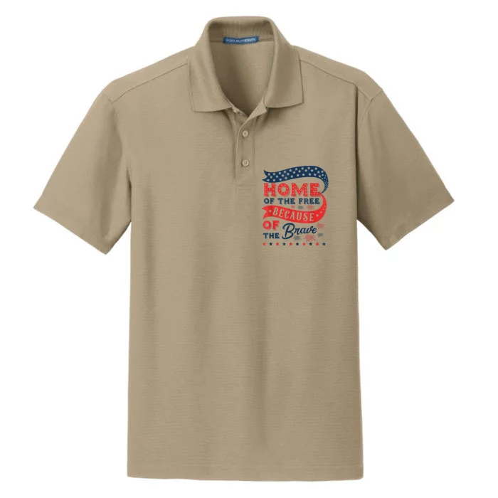 Home Of The Free Because Of The Brave Dry Zone Grid Performance Polo