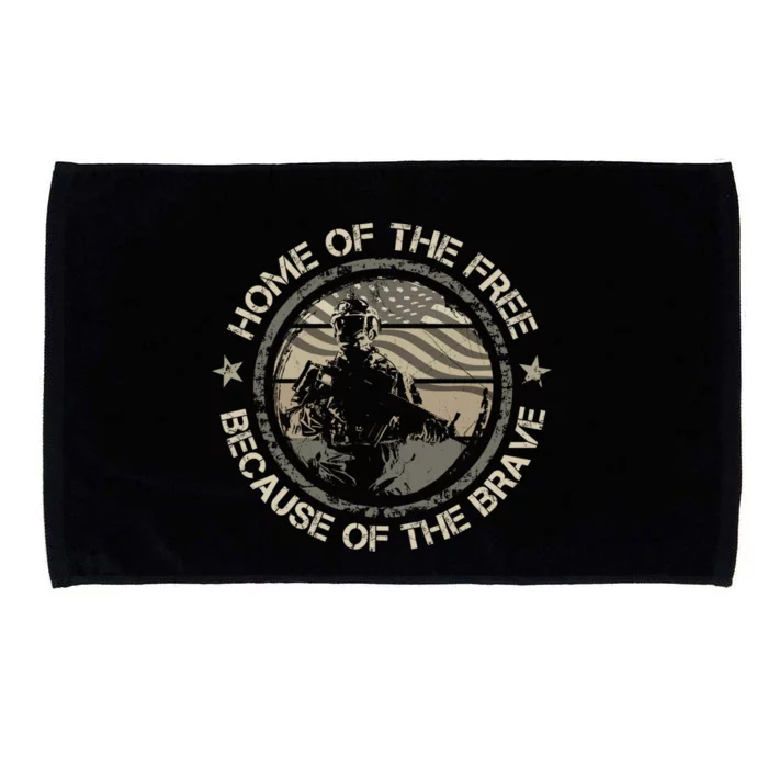 Home Of The Free Because Of The Brave Usa Military Veteran Gift Microfiber Hand Towel