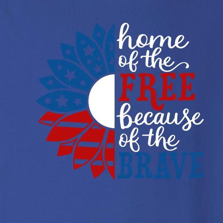 Home Of The Free Because Of The Brave American Flag Gift Toddler Long Sleeve Shirt