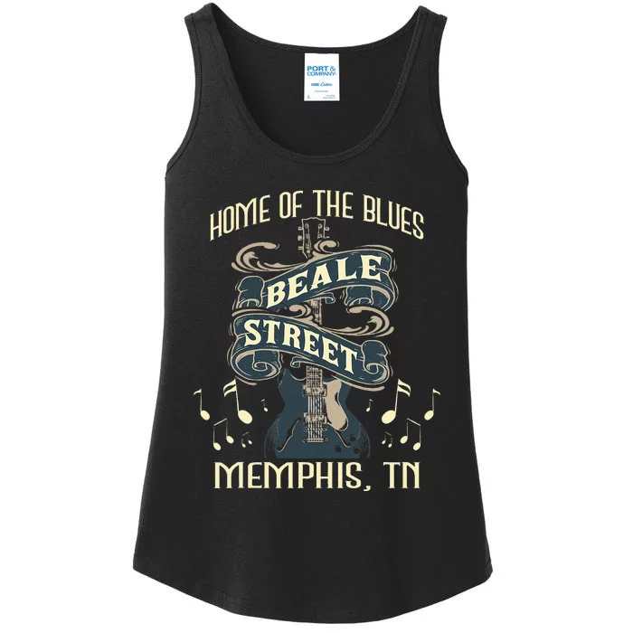 Home Of The Blues Beale Street Memphis Musician Guitarist Ladies Essential Tank